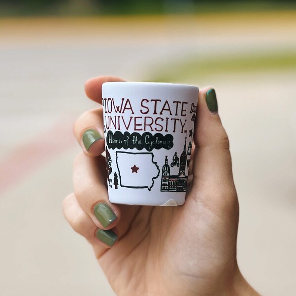 Julia Gash Iowa State Ceramic Shot Glass (2 oz.)